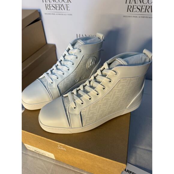 Christian Louboutin Louis Orlato White Leather High-Top Sneakers - Picture 4 of 10